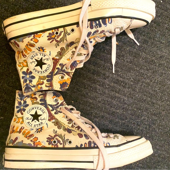 Pre owned Converse all stars high top chuck taylor 70s floral - Picture 1 of 3